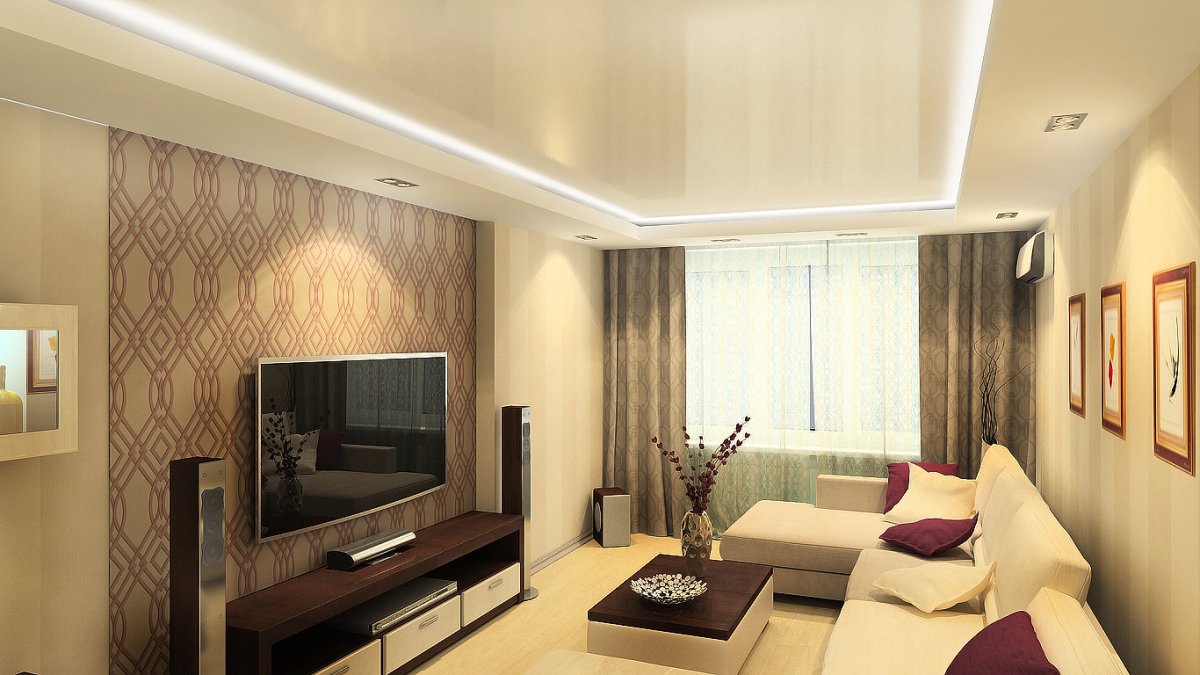 Узкая комната с балконом