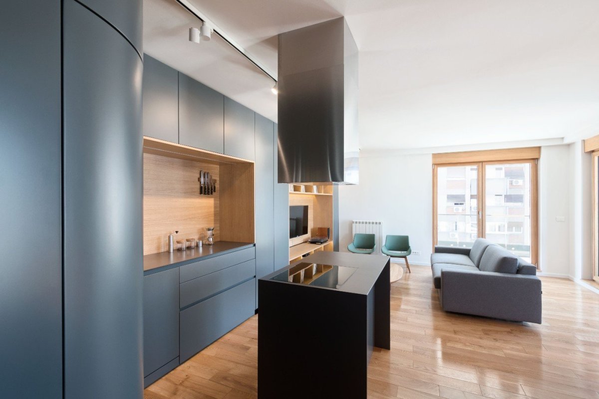 Интерьер квартиры студии 27кв кухня