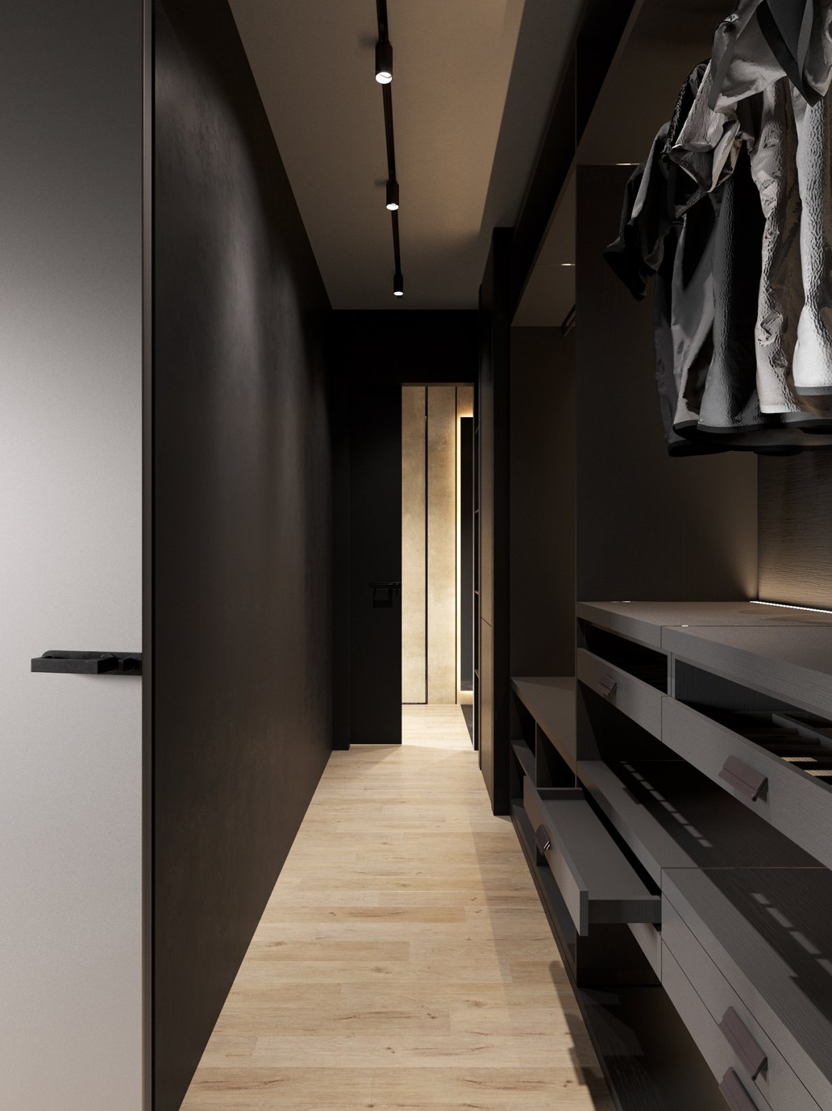 Интерьер темного коридора