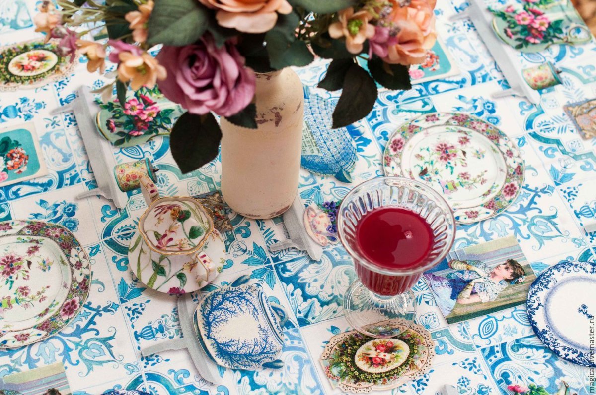 Новогодняя скатерть в стиле Прованс