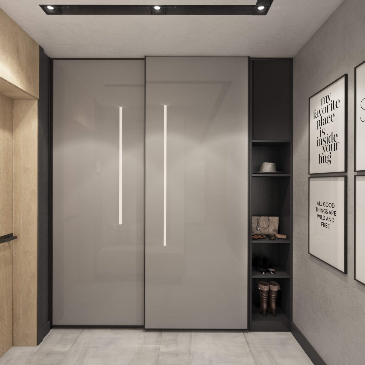 Прихожая с раздвижными дверями