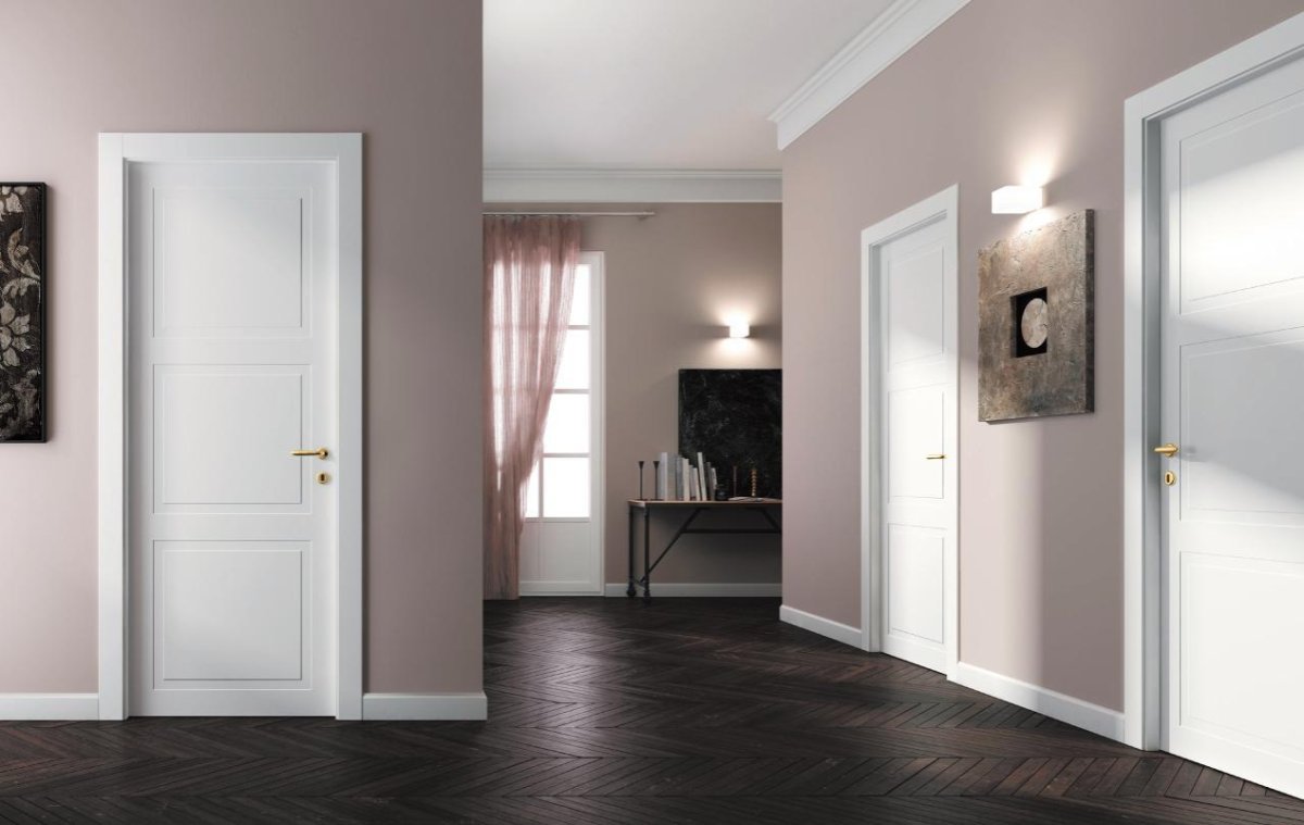 Отделка комнаты с белыми дверями