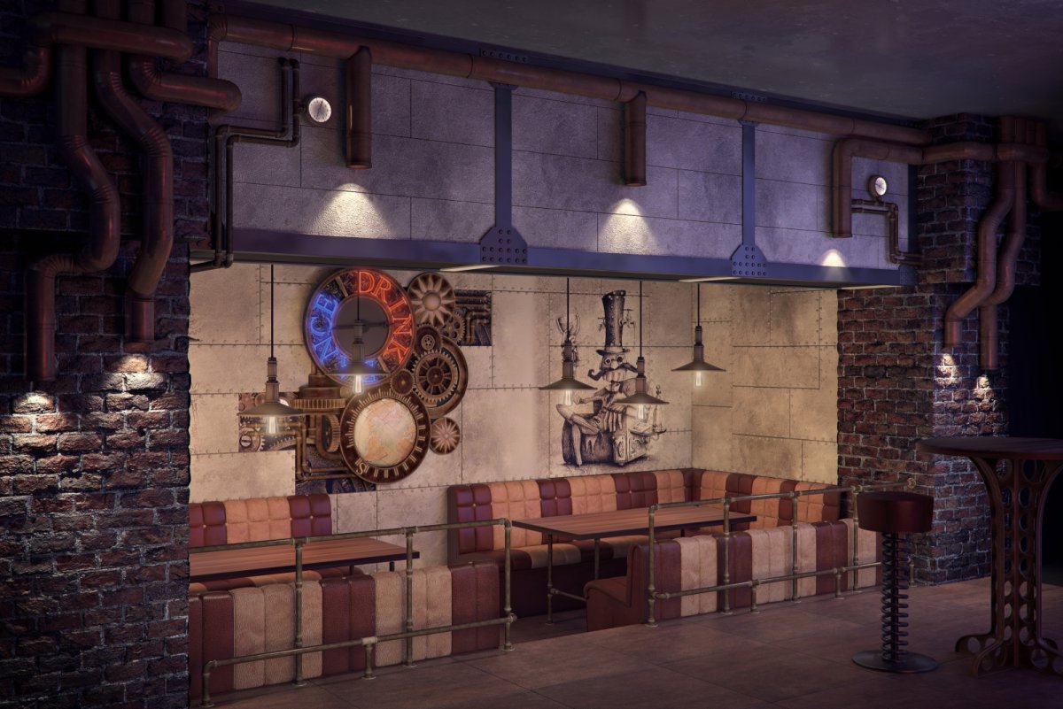 Стимпанк лофт в интерьере