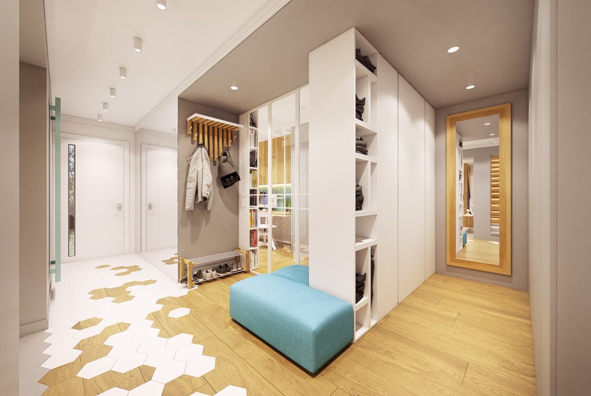 Соединение плитки и ламината на кухне