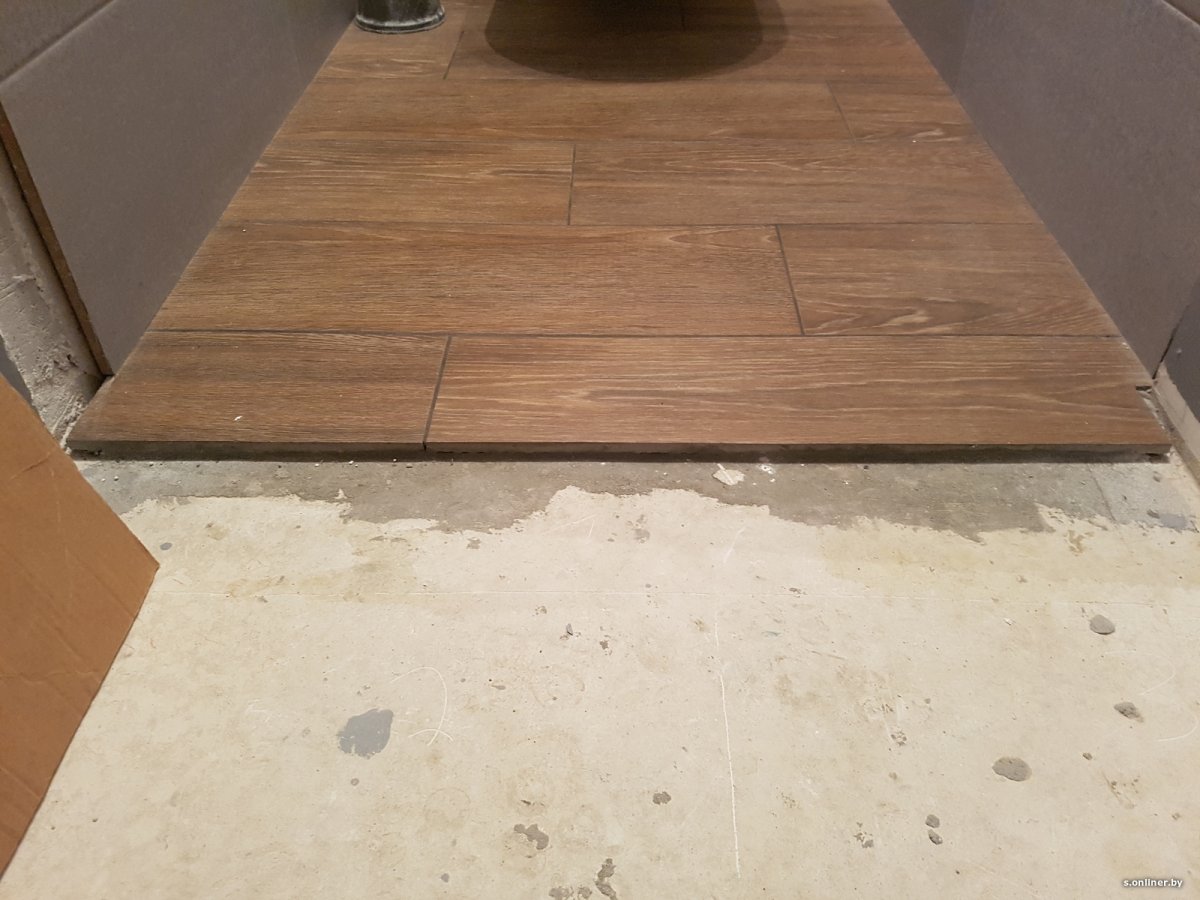 Ламинат с плиткой без порога в интерьере