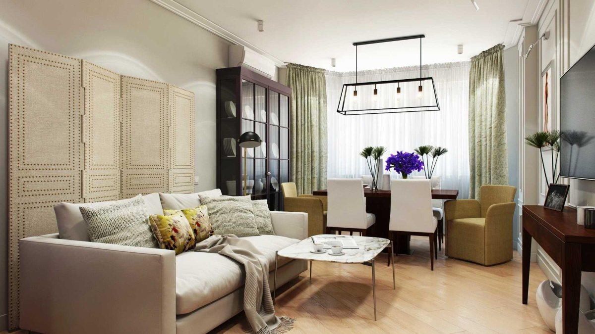 Гостиная с обеденной зоной