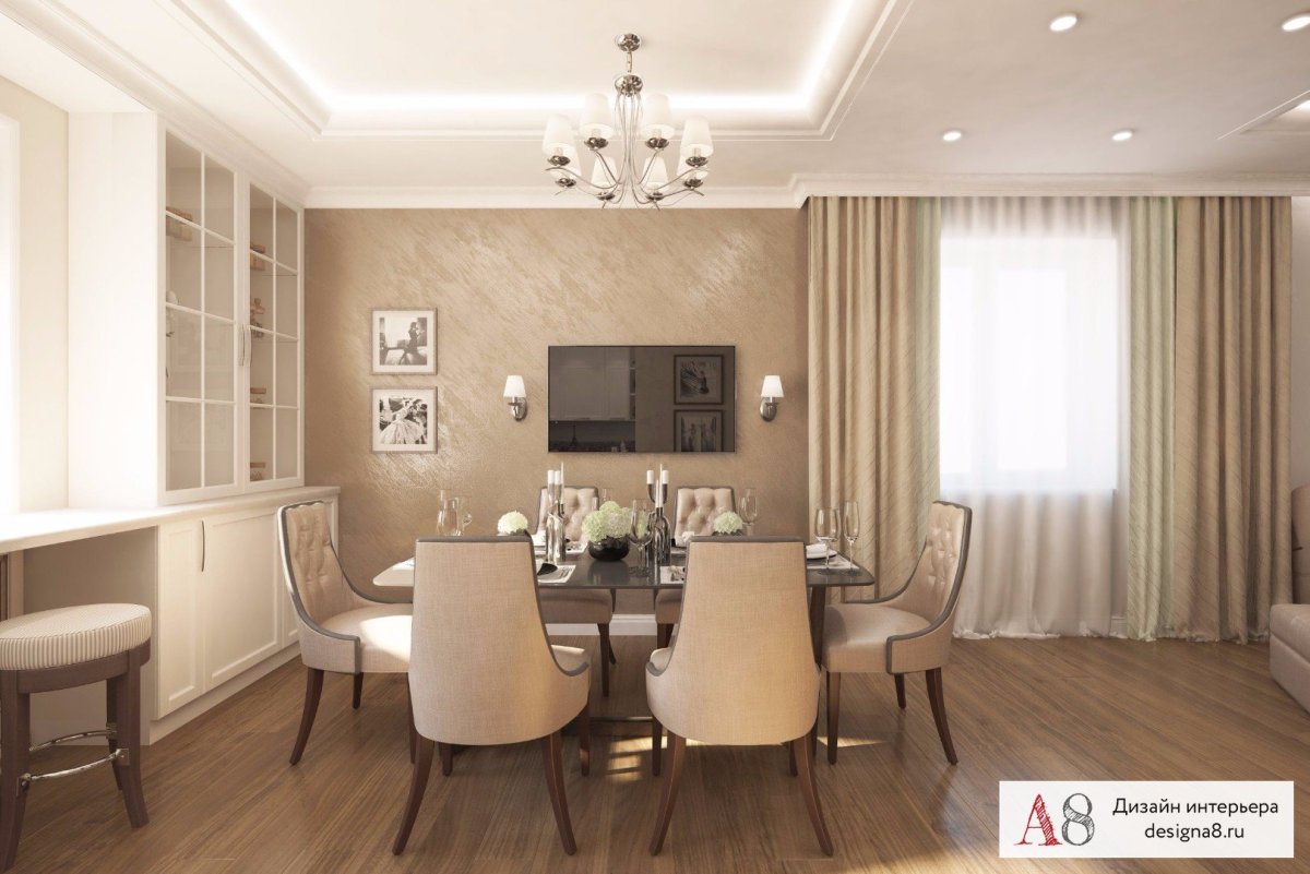 Кухня гостиная с балконом