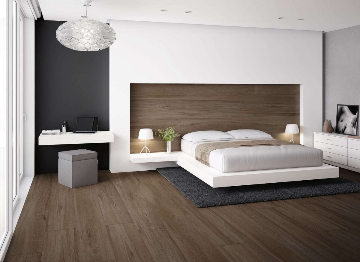 Напольная плитка в спальне