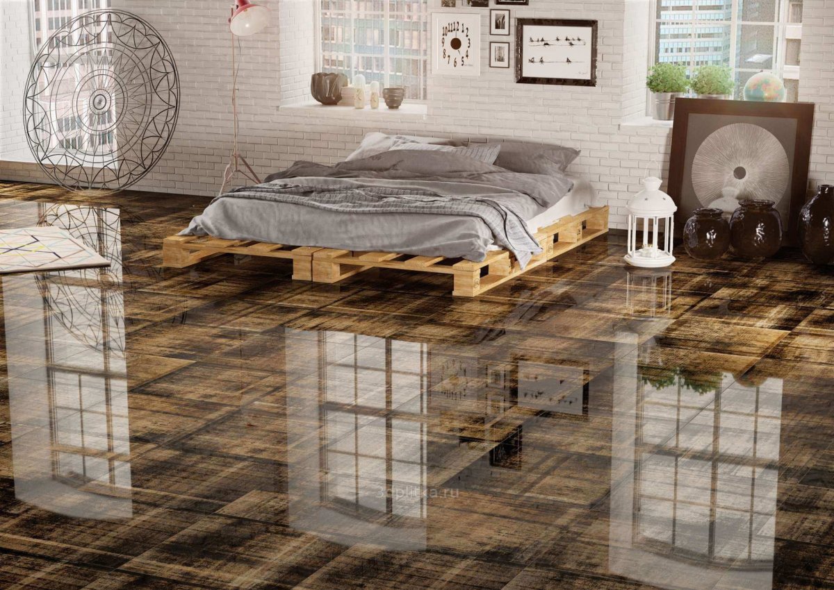 Спальня с мраморной стеной