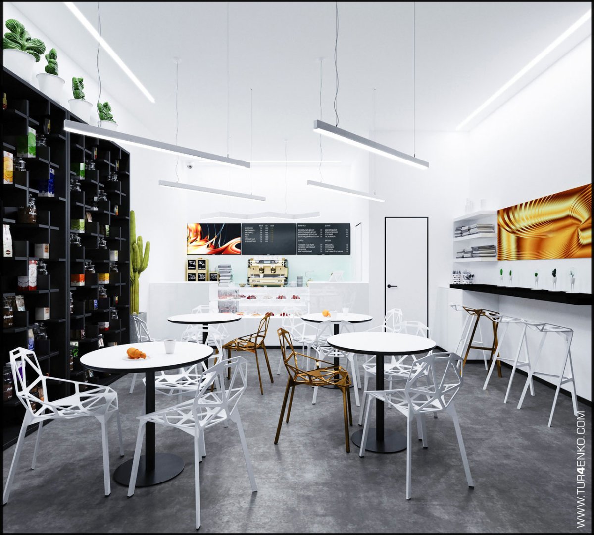 Интерьер кафе Минимализм