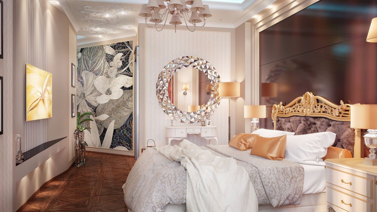 Панно над изголовьем кровати