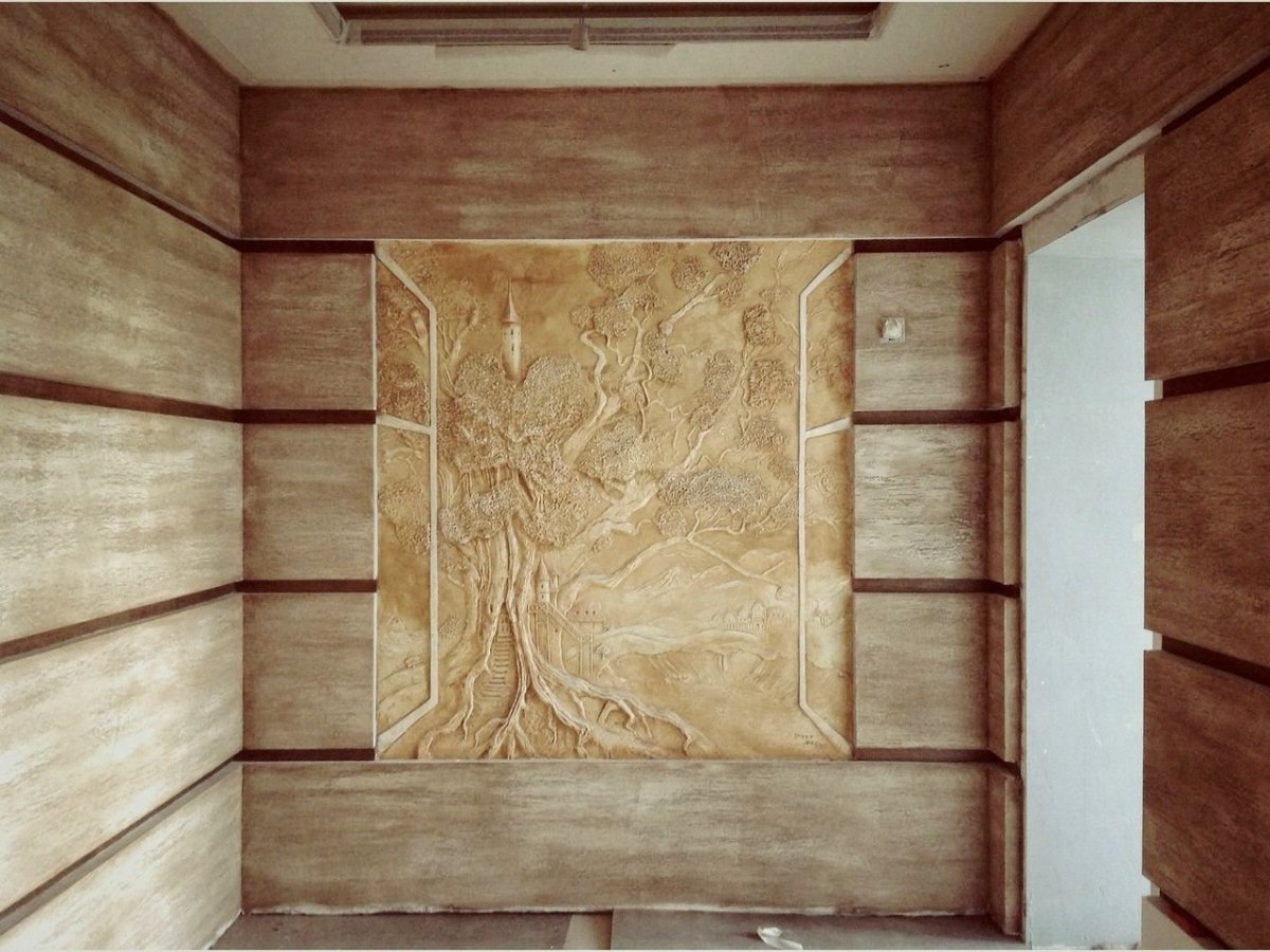 Состаренное дерево в интерьере