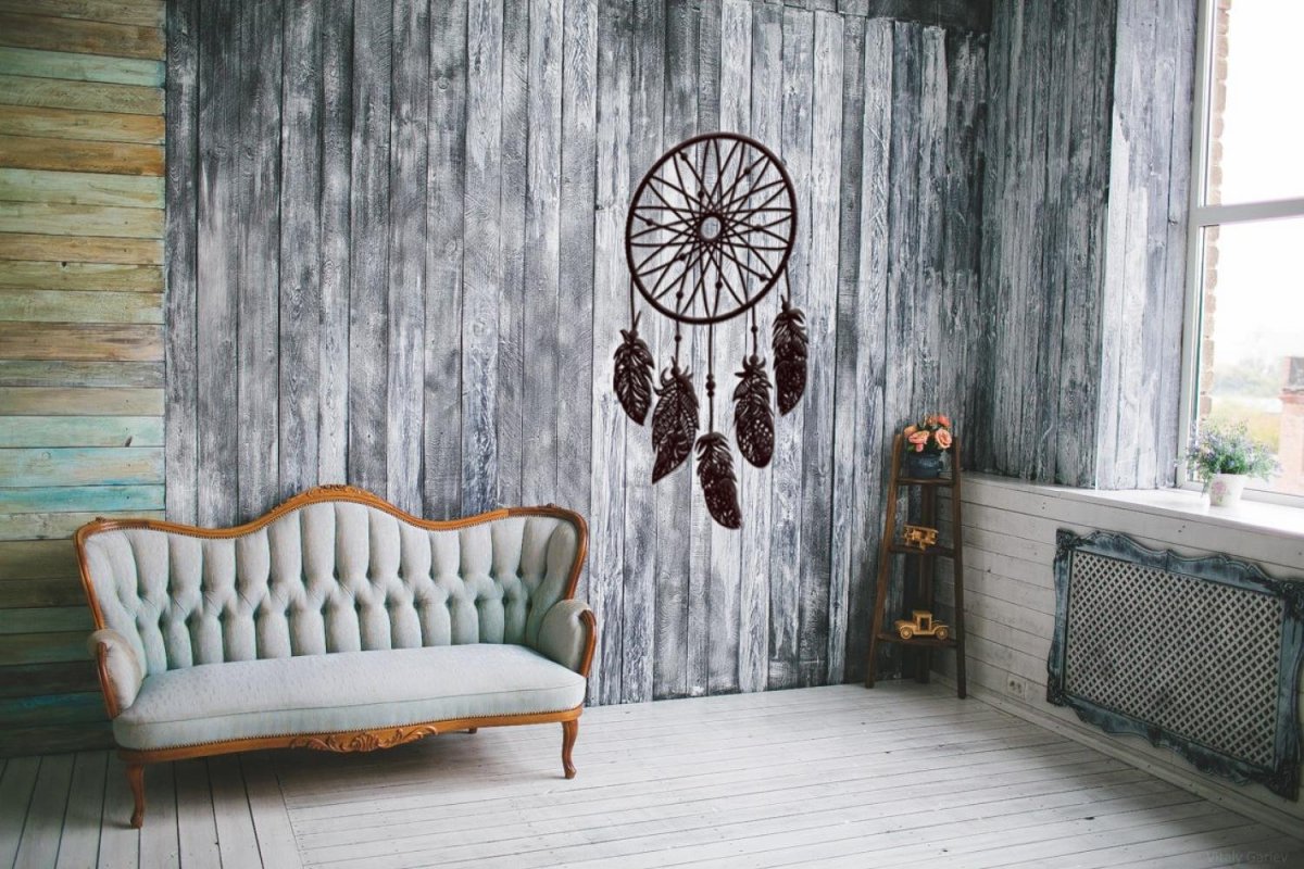 Штукатурка и дерево в интерьере