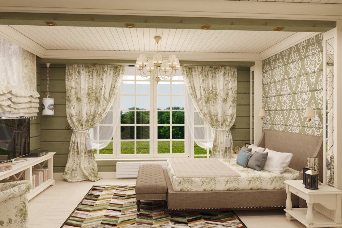 Портьеры в деревянном доме