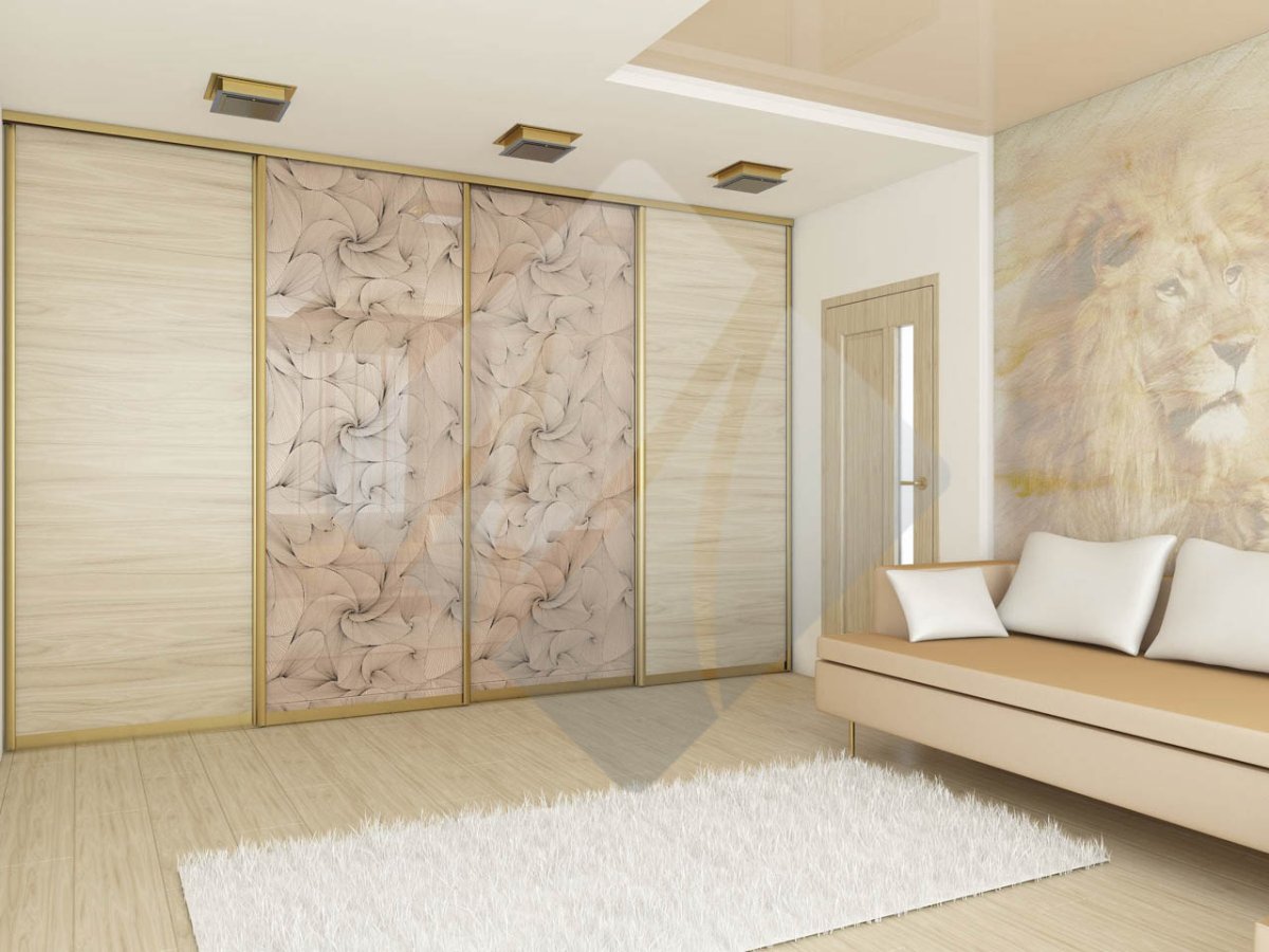 Зонирование гардеробной комнаты в классической спальне