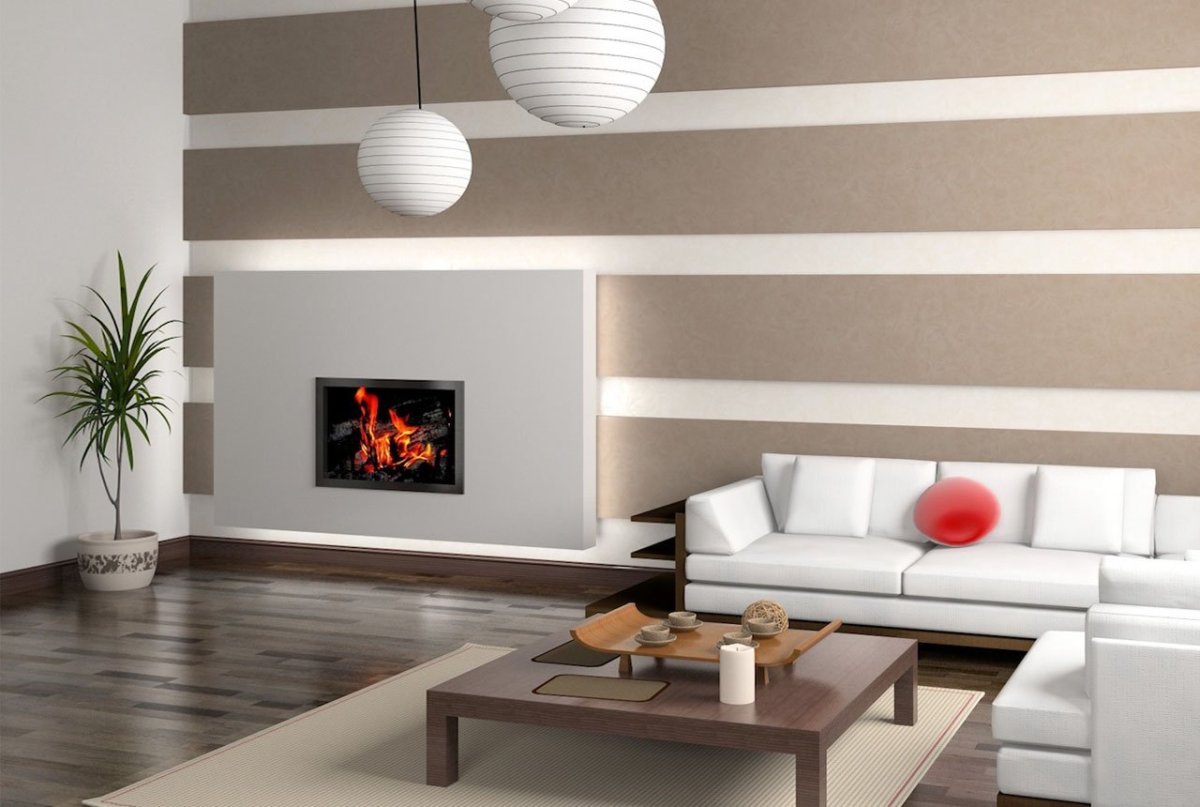 Обои для стен в интерьере гостиной