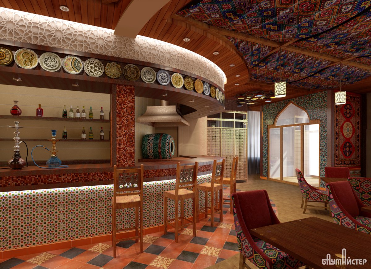 Интерьер кальянной в Восточном стиле