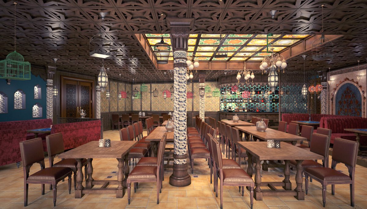 Интерьер Чайханы в Восточном стиле