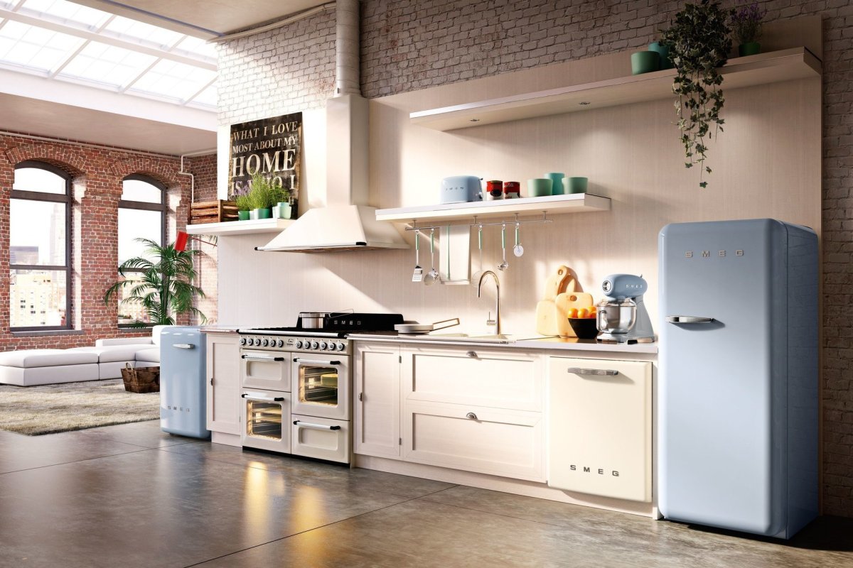 Смег бытовая техника в интерьере кухни