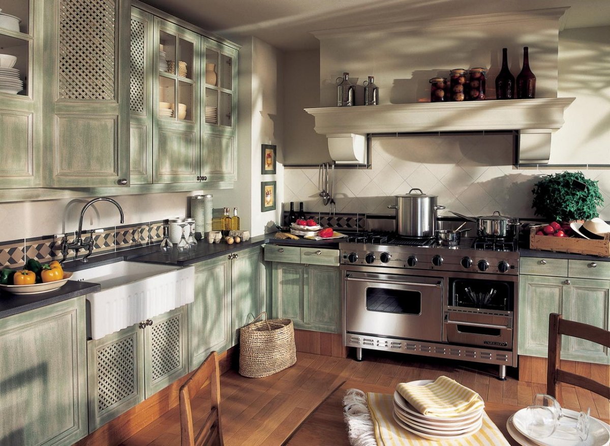 Фартук для кухни в стиле Кантри