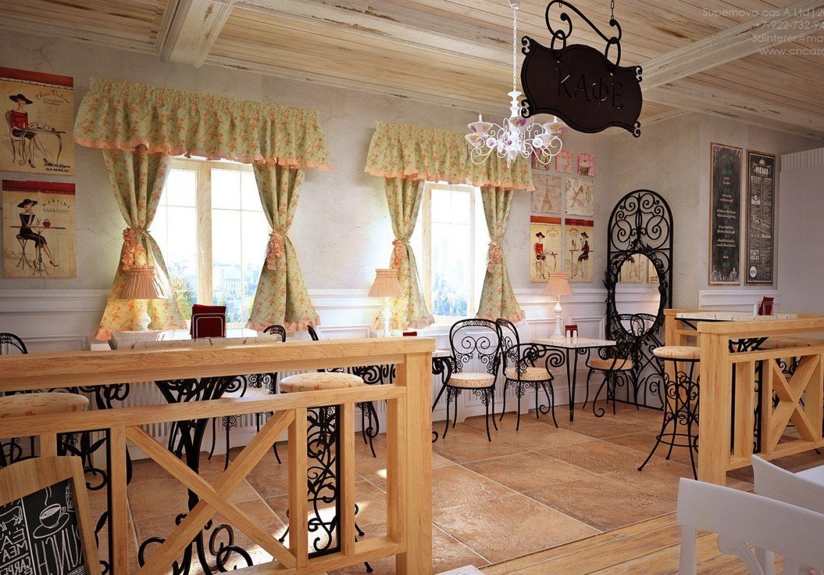 Интерьер семейного кафе в стиле Прованс