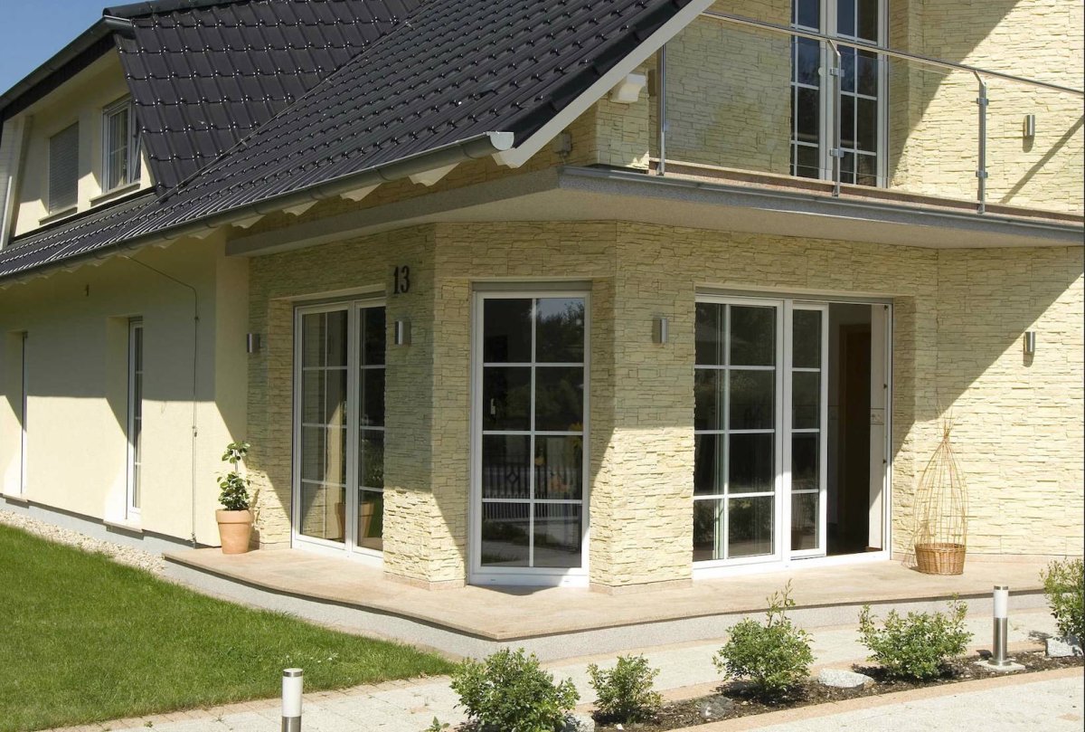 Оштукатуренный дом