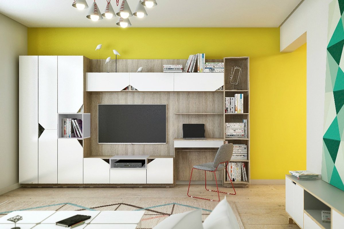 Двухкомнатная обставленная мебелью шкафом