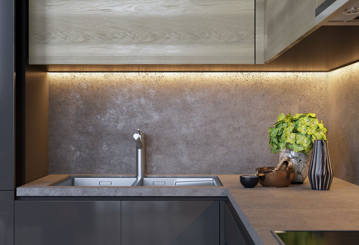 Декоративная штукатурка на фартук кухни