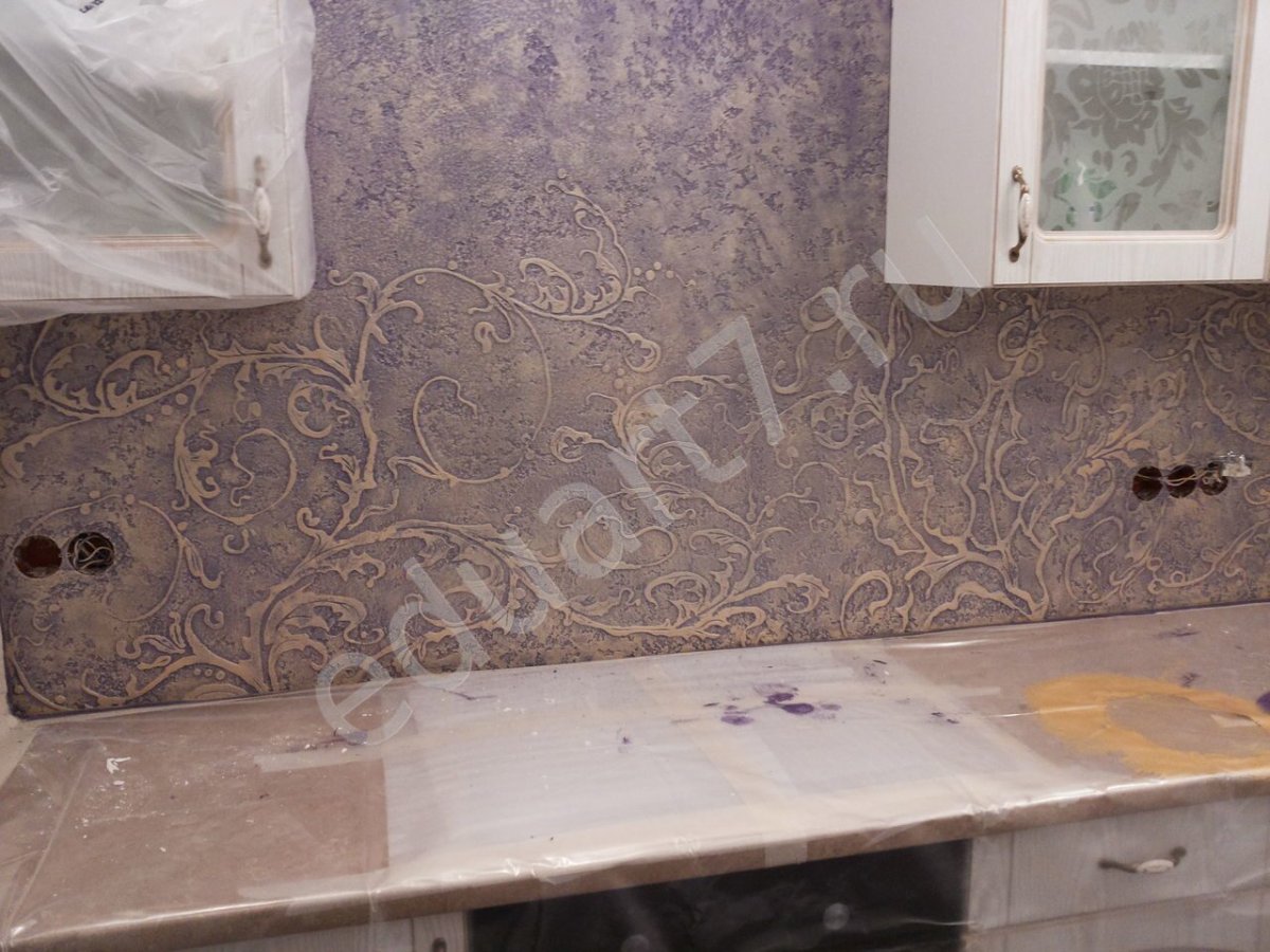 Бетонный фартук на кухне