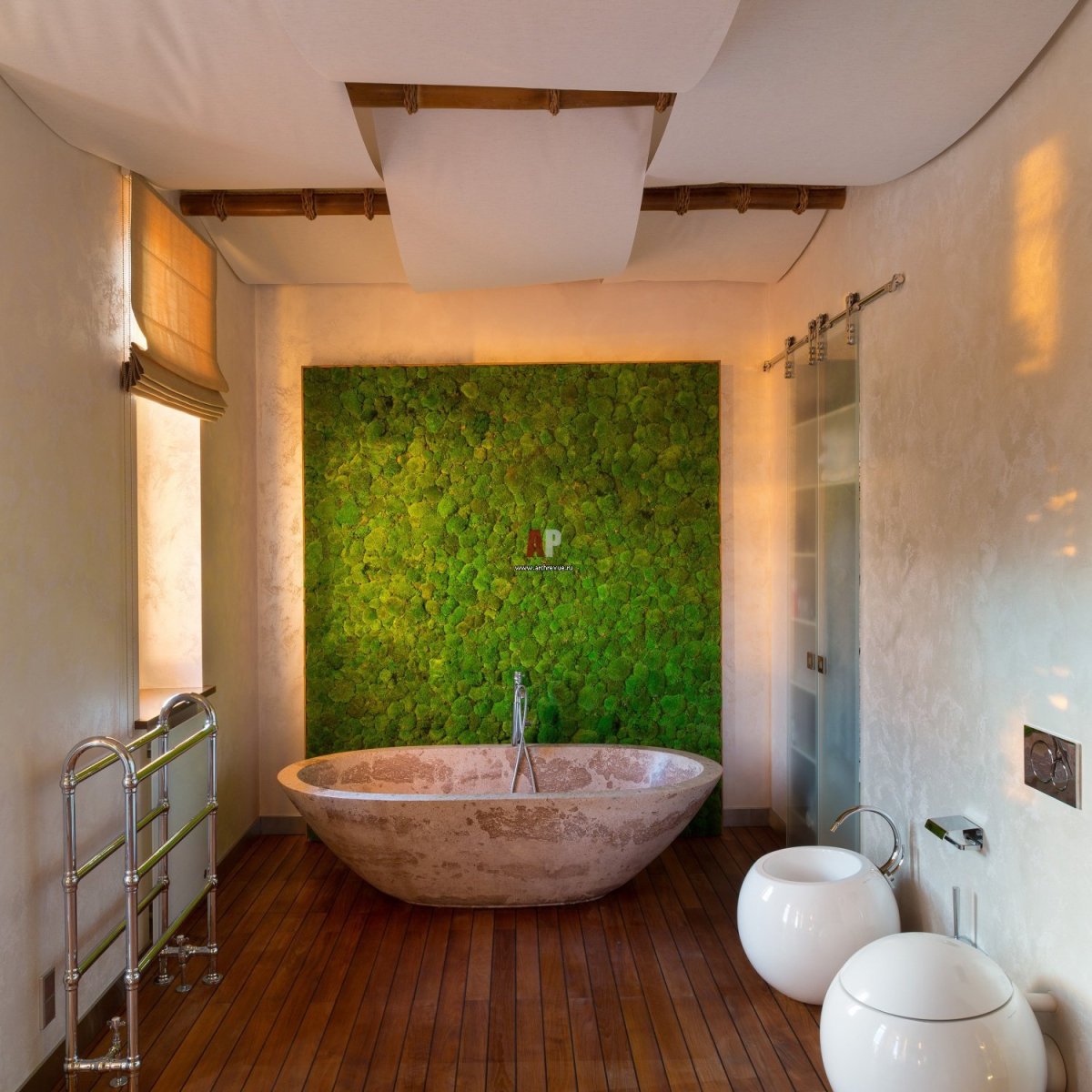 Ванная 5кв м в стиле эко