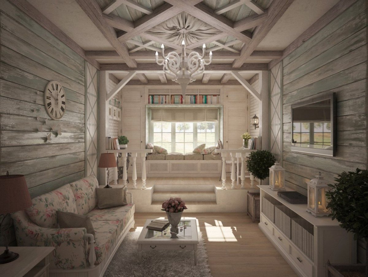 Прованс гостиная и вагонка
