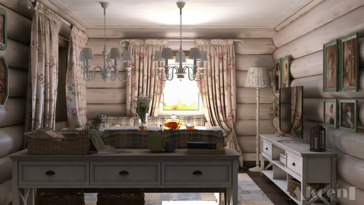 Интерьер бани в стиле Прованс