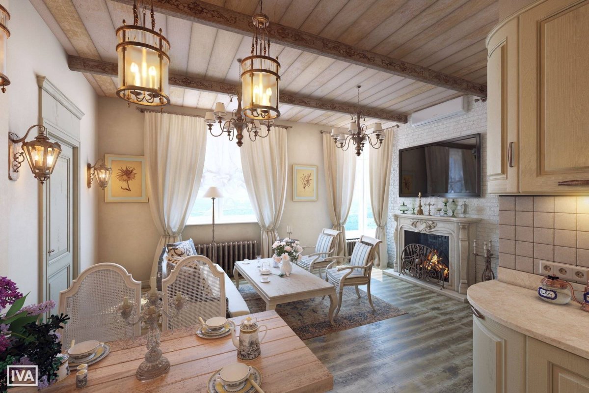 Интерьер бани в стиле Прованс