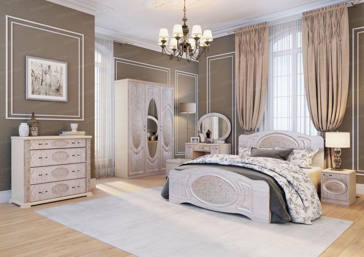 Интердизайн спальня роза беж