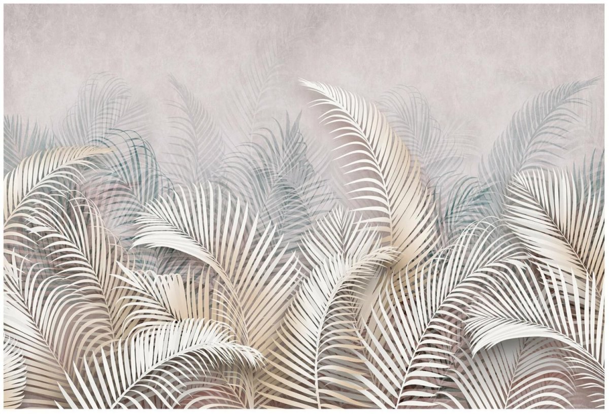 Фотообои пальмовые листья в интерьере