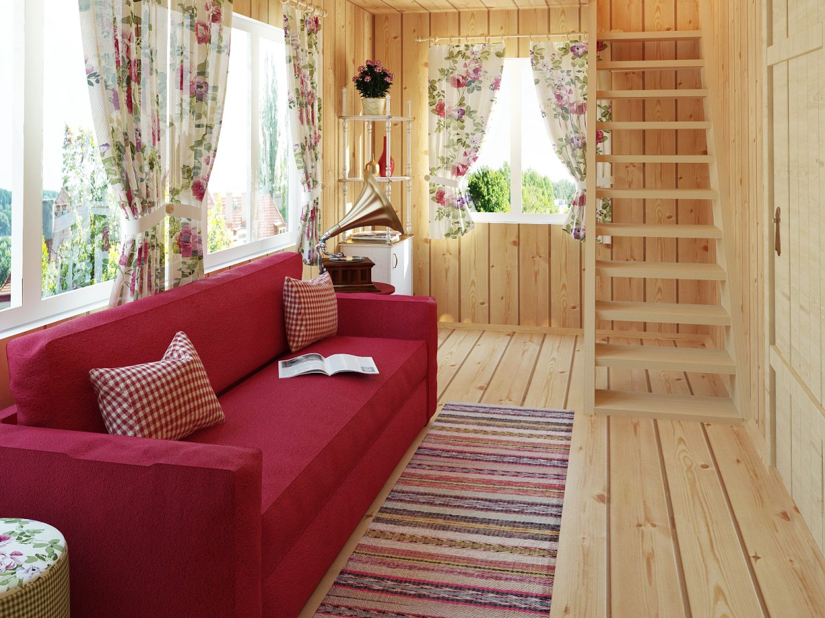 Садовый домик внутри