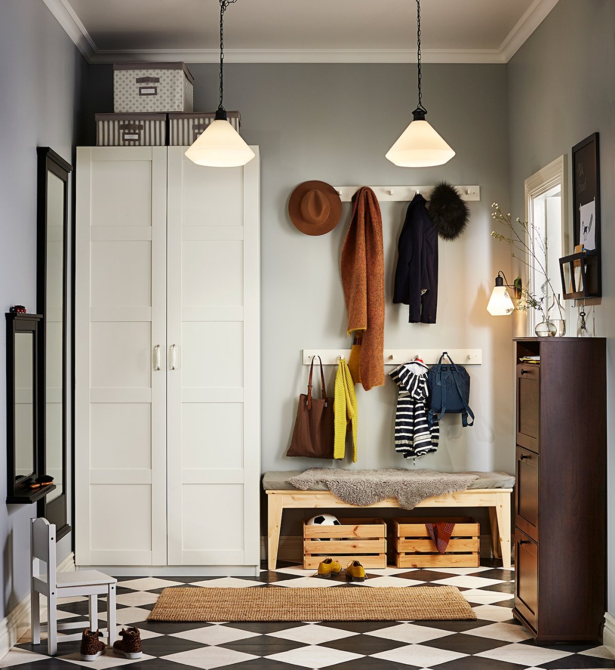 Сканди прихожая икеа