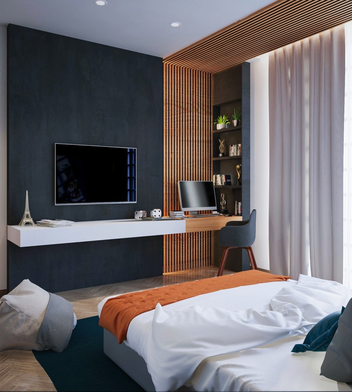 Рабочее место в спальне