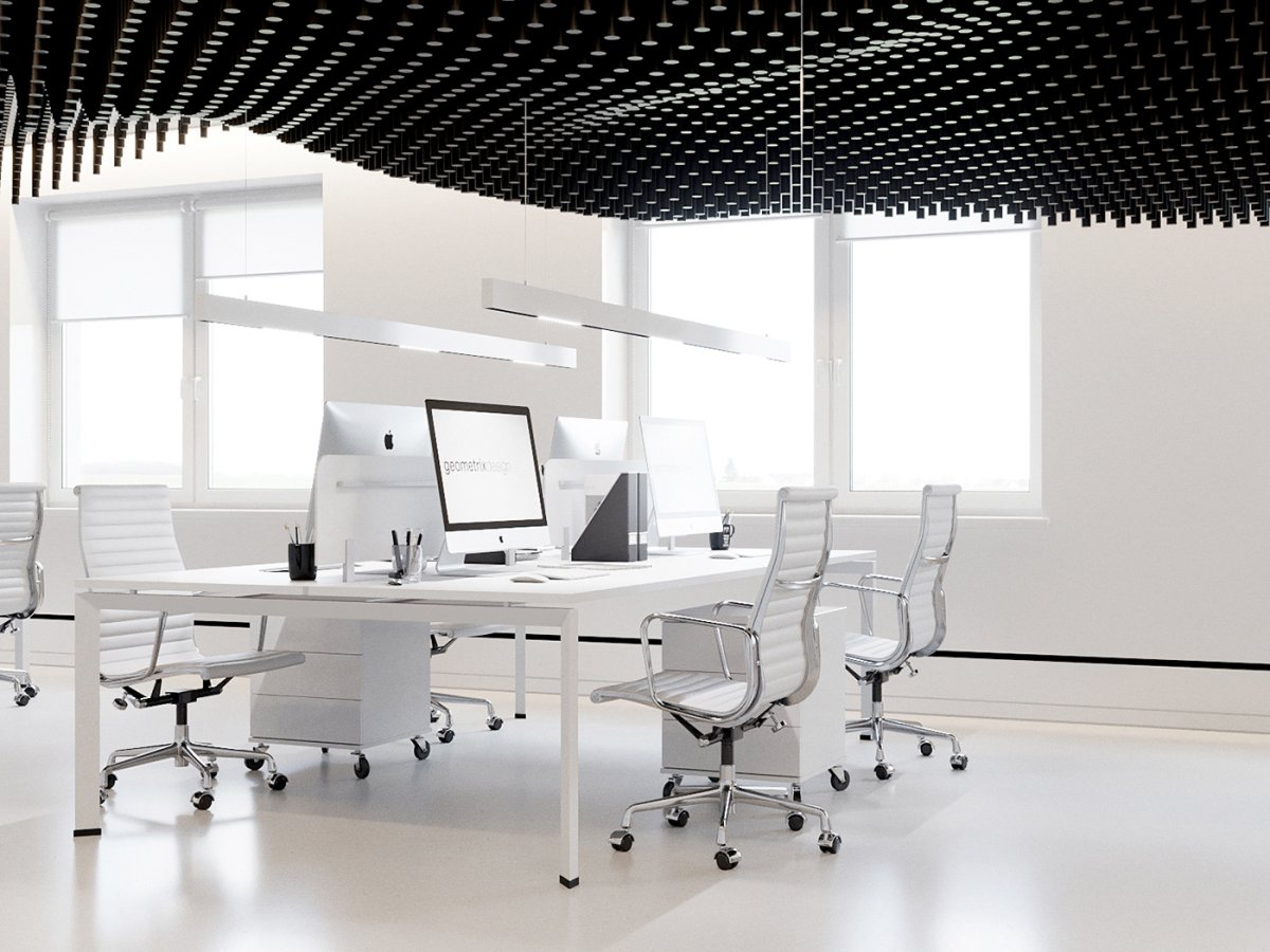 Черно белый интерьер офиса