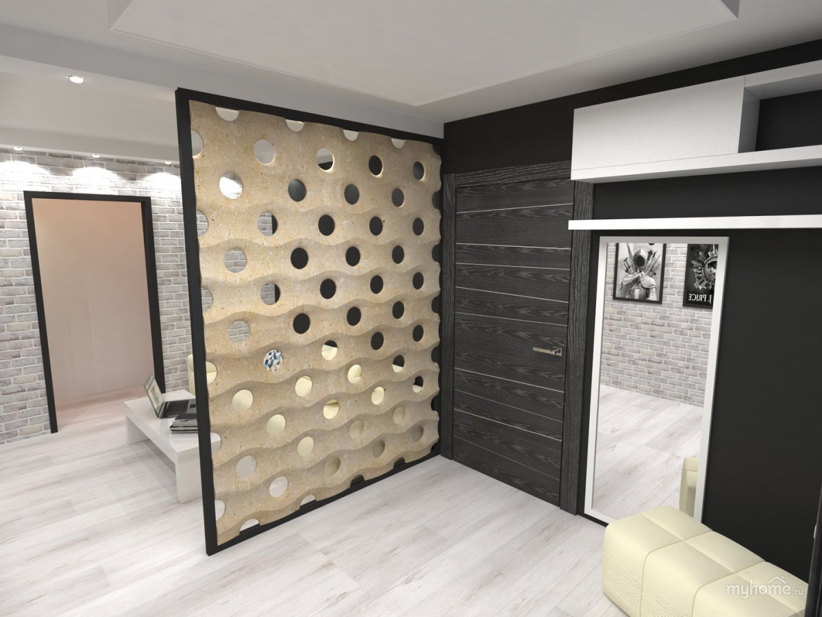 Перегородка прихожая в студии