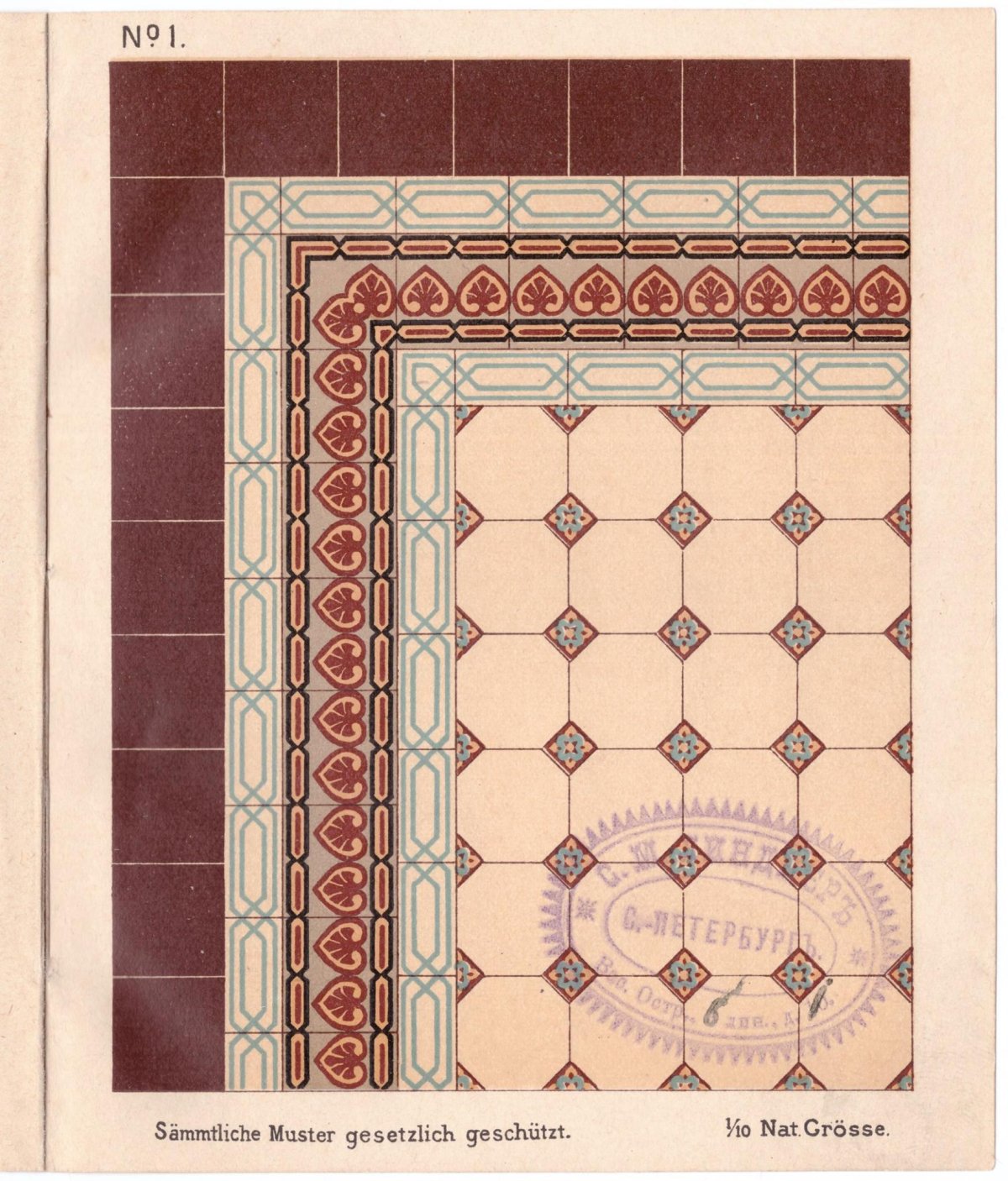 Метлахская плитка 19 век