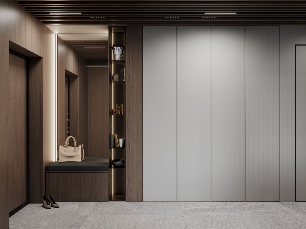 Прихожая отделанная ламинатом