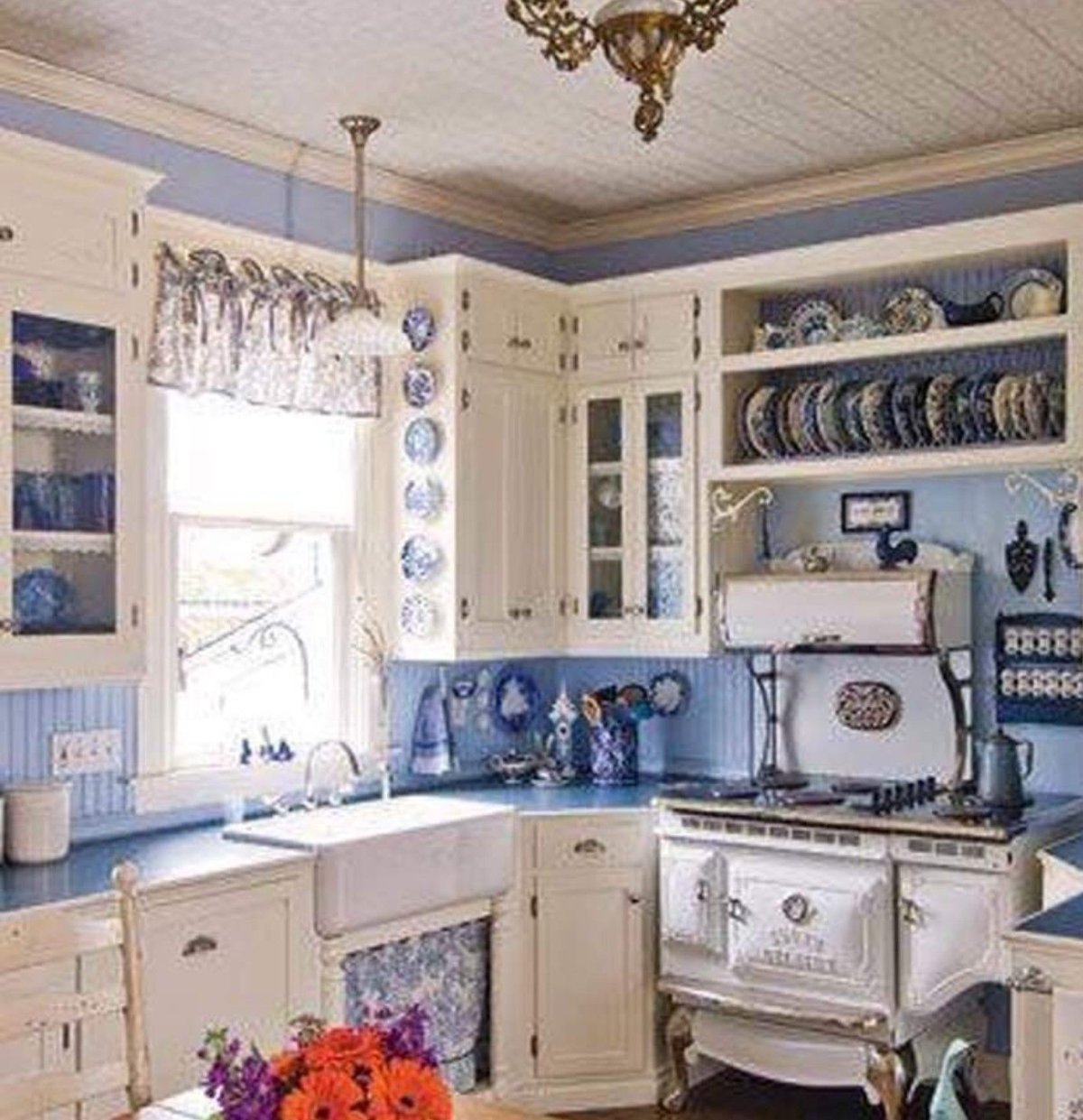 Кухня Геос идеал Эстель голубая