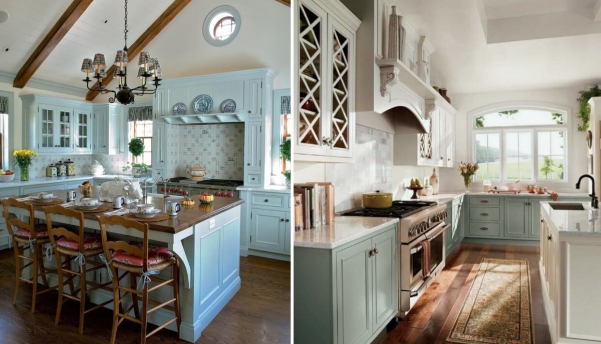 Голубая кухня Прованс Антарес деревенский стиль