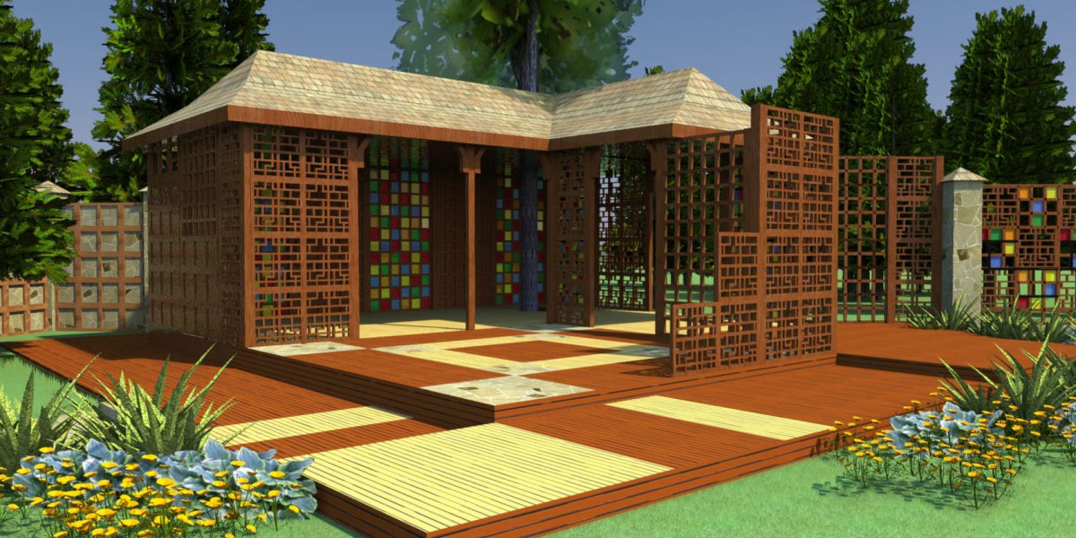 Беседка в Восточном стиле