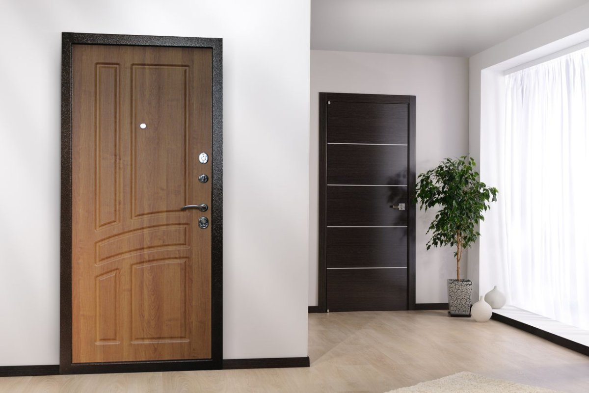 Темные царговые двери в интерьере