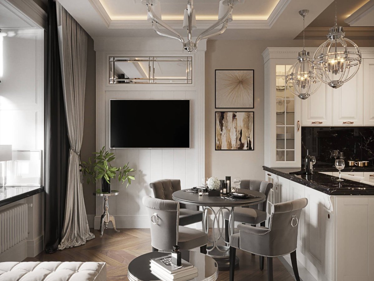Кухня 25кв м классика современная