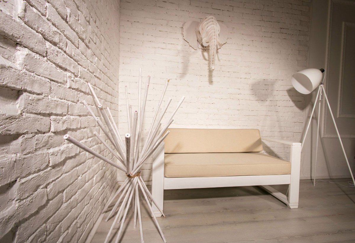 Гипсовая плитка под кирпич в интерьере