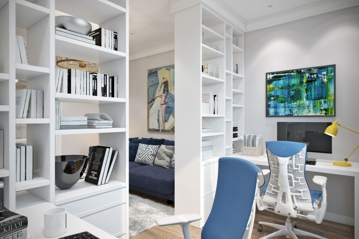 Стеллаж перегородка с рабочим местом