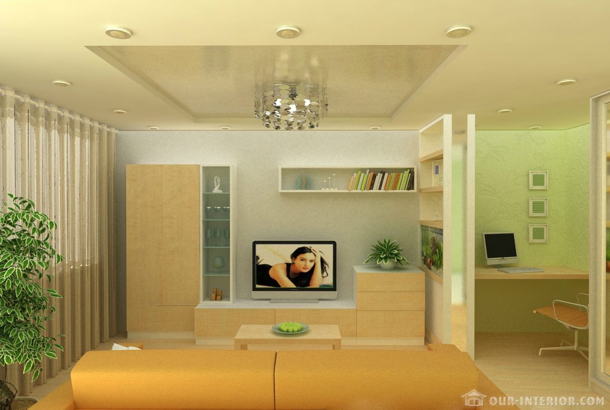 Планировка спальни гостиной